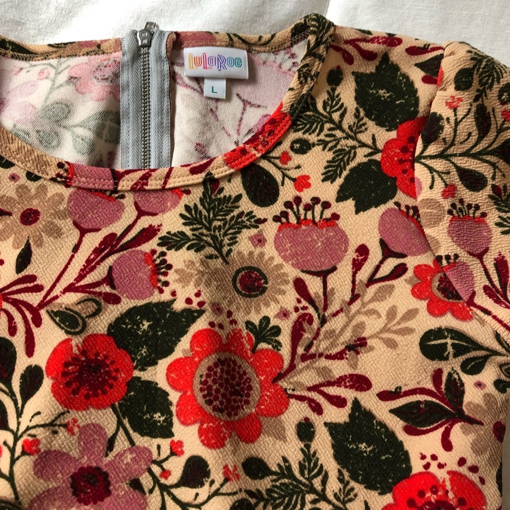 LuLaRoe Amelia L RARE HTF floral fit & flare BNWOT - Picture 8 of 8